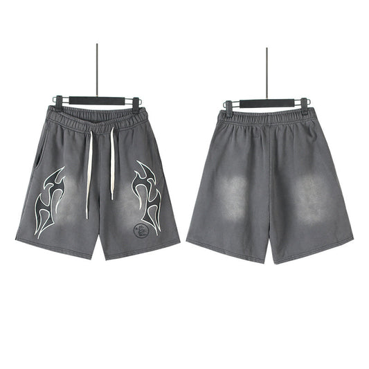 Hellstar Yoga Flame Outline Sweat Shorts