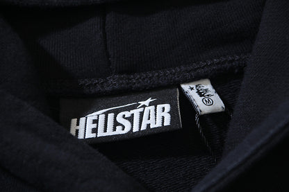 Hellstar Uniform Hoodie Black HSR062 Vintage Washed Fleece Sweatshirt