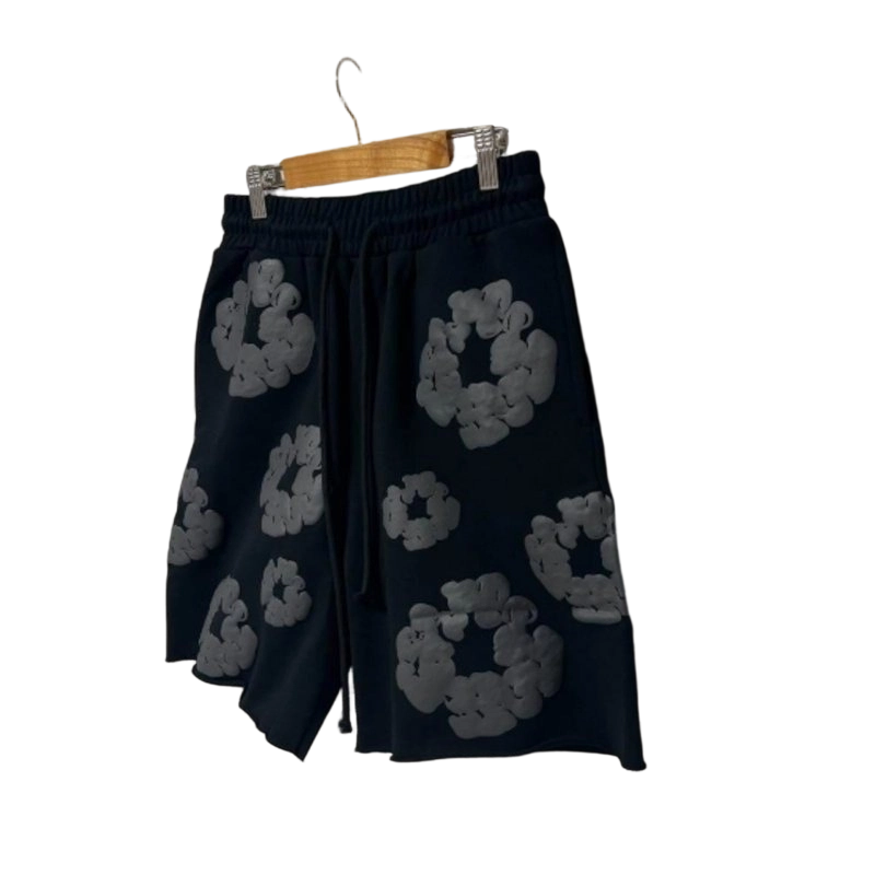 Denim Tears Cotton Wreath Shorts Black/Grey