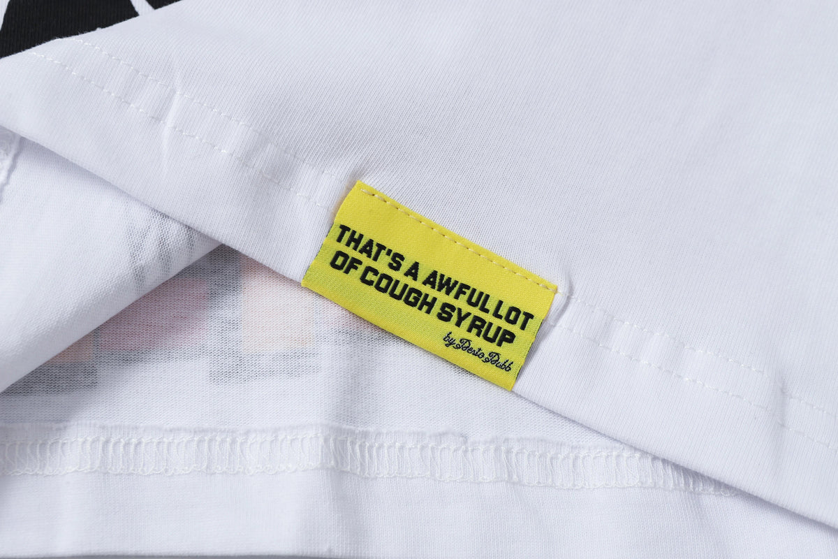 That's A Awful Lot Of Cough Syrup Brick Wall Cartoon White T-Shirt