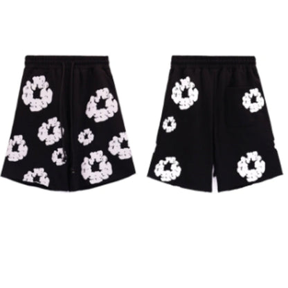 Denim Tears Cotton Wreath Shorts Black/White