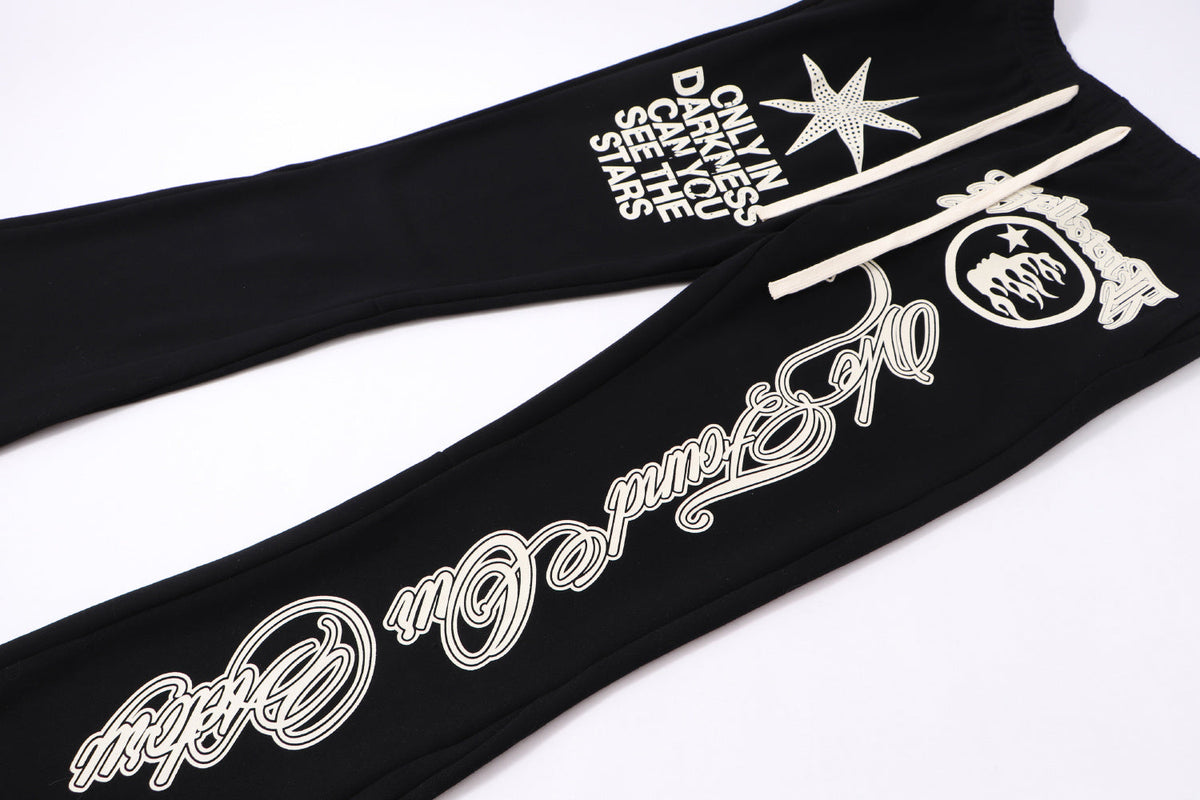 Hellstar "Only In Darkness" Flare Sweatpants Black