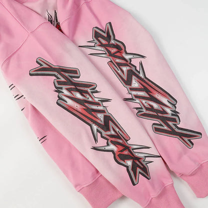 Hellstar Brainwashed Without Brain Hoodie Pink