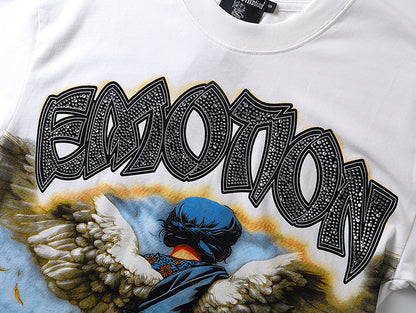 Mixed Emotion 'Arch Angel' Rhinestone Tee - White