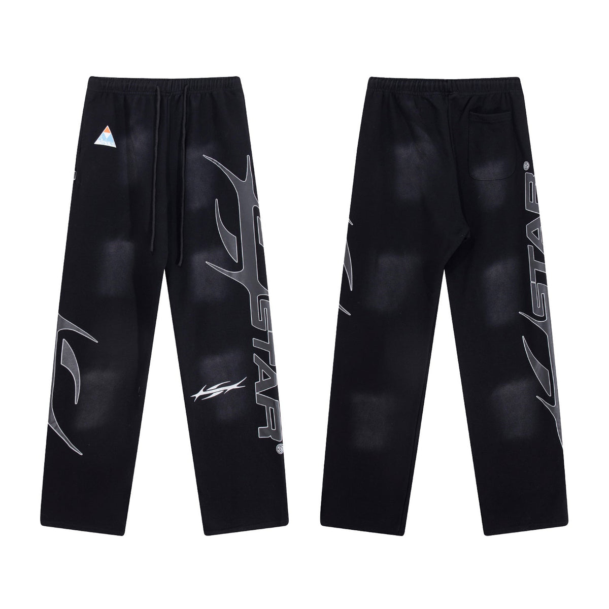 Hellstar Graphic Print Washed Black Sweatpants