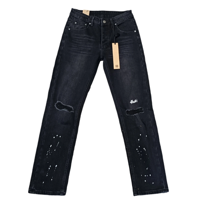Ksubi Chitch Men's Black Distressed Paint Splatter Jeans