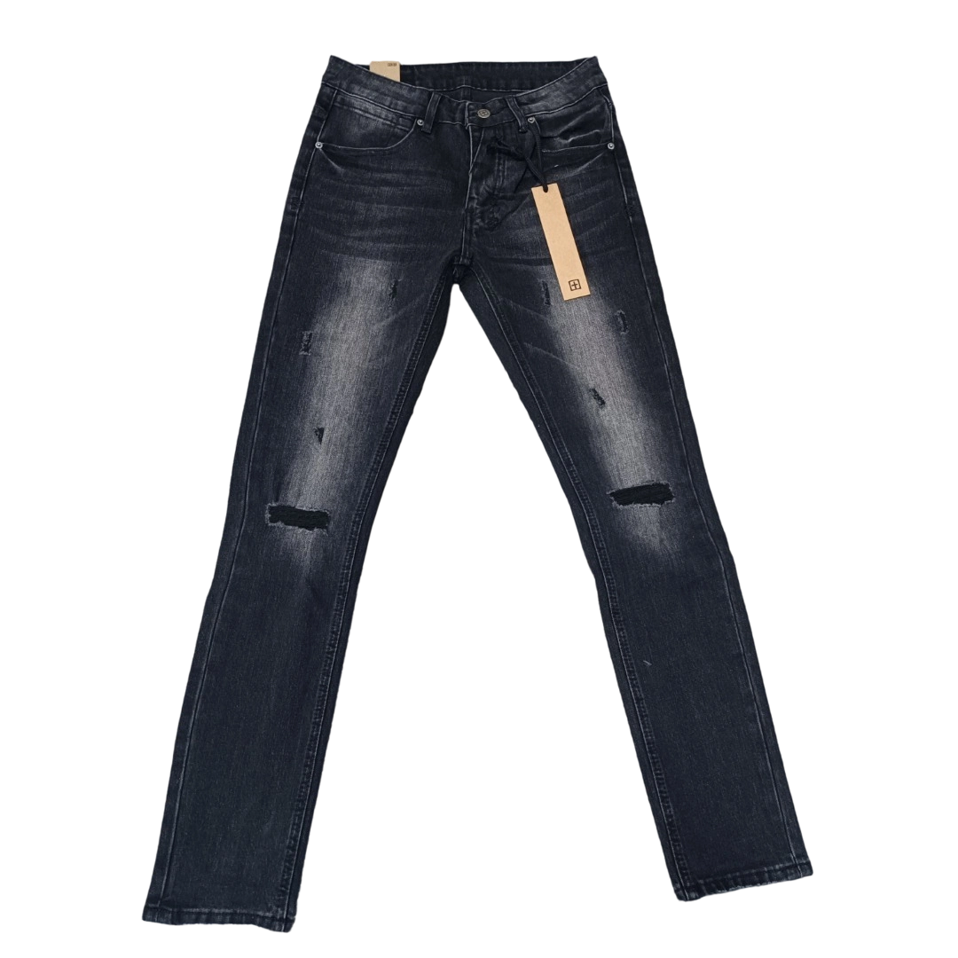 Ksubi Chitch Slim Men's Ripped Washed Black Jeans