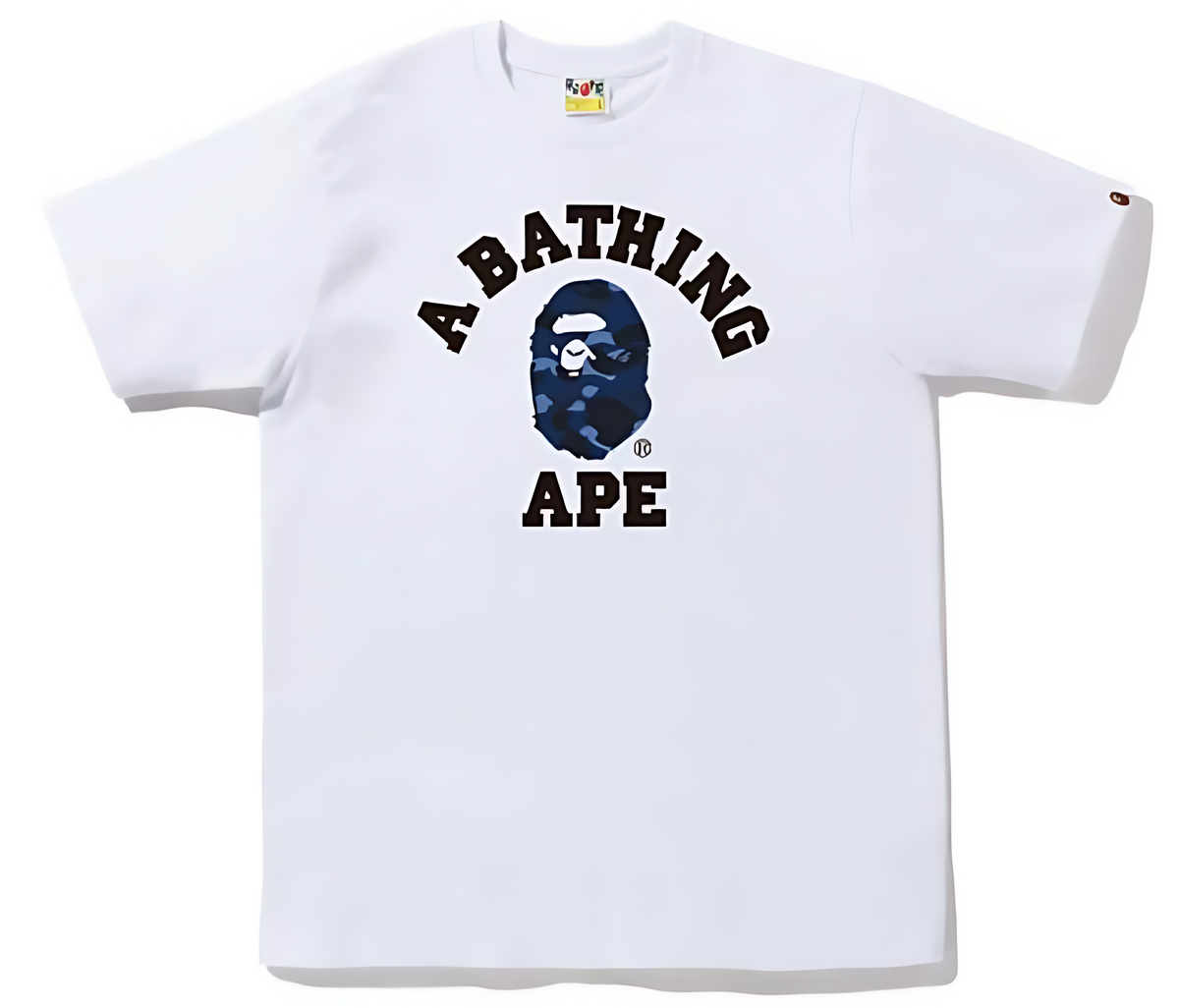 A Bathing Ape Color Camo College Tee Blue Camo