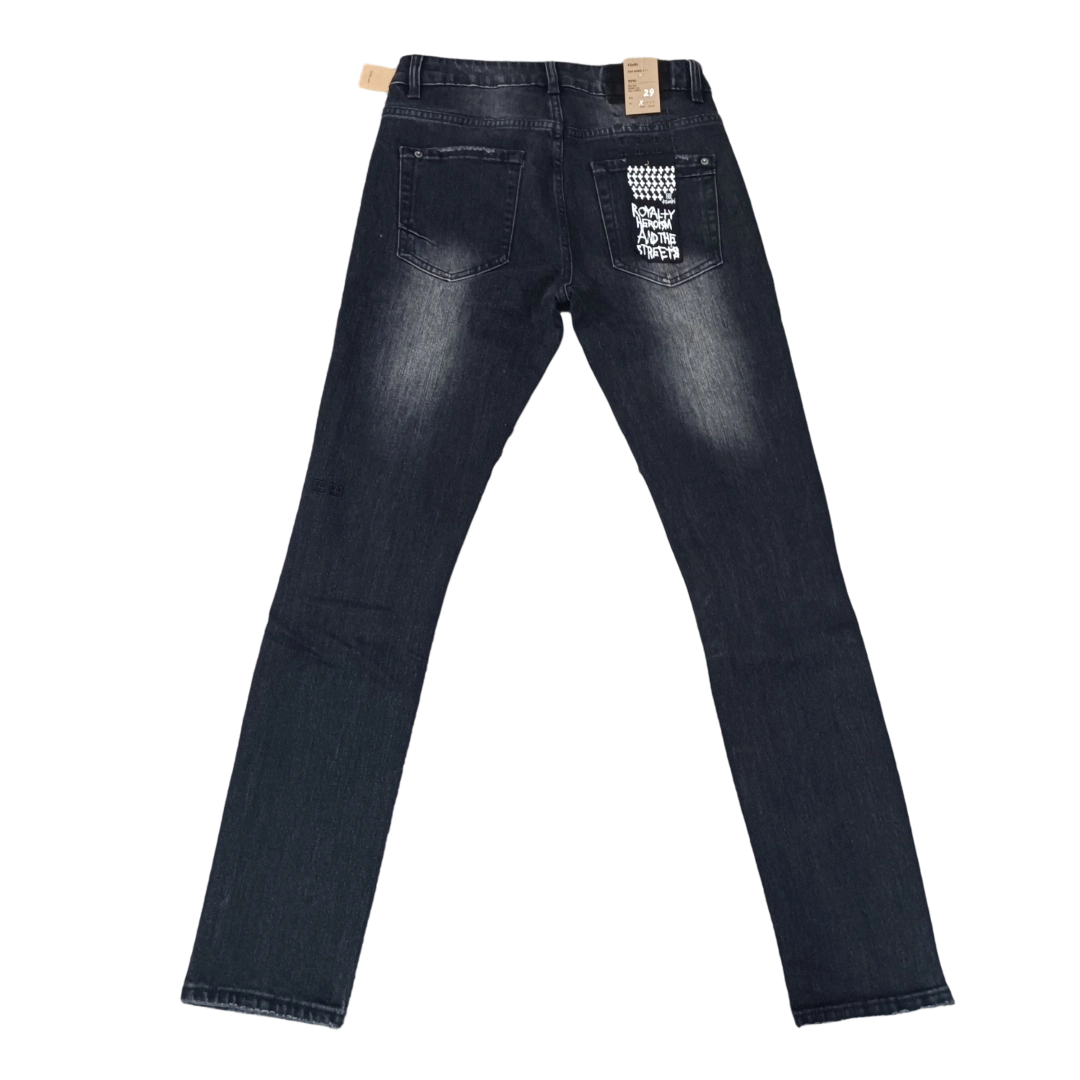 Ksubi Chitch Slim Men's Ripped Washed Black Jeans