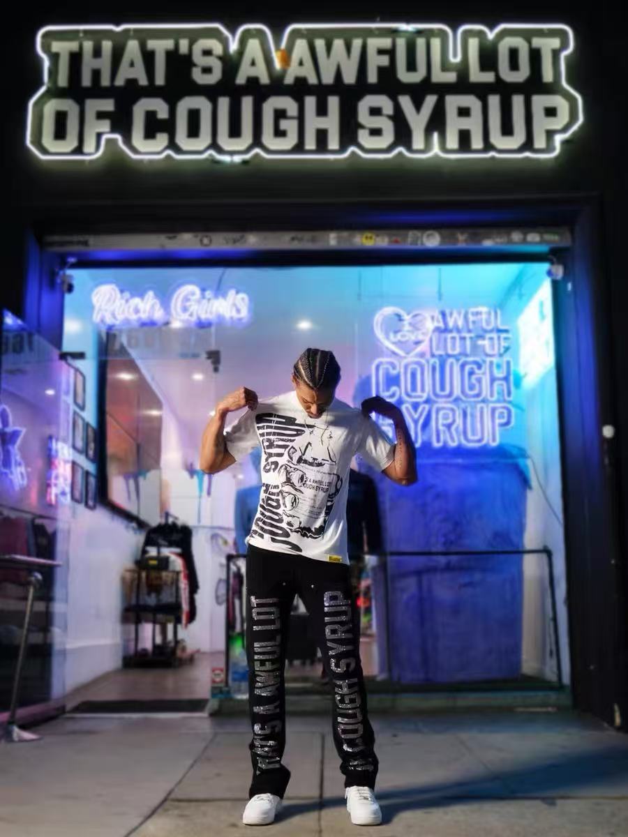 THAT'S A Awful Lot of Cough Syrup ‘Warning T-shirt white’