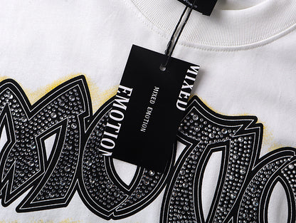 Mixed Emotion 'Arch Angel' Rhinestone Tee - White