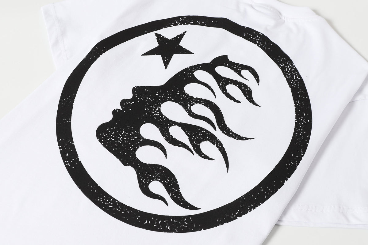 Hellstar Graphic Logo Rhinestone Vintage White T-Shirt