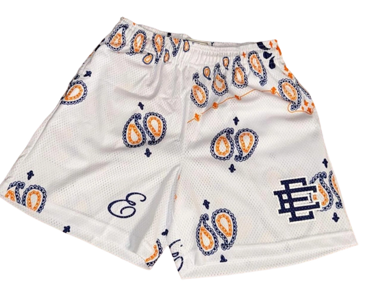 EE Basic Mesh Shorts White Paisley