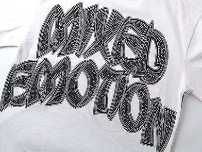 Mixed Emotion 'Arch Angel' Rhinestone Tee - White