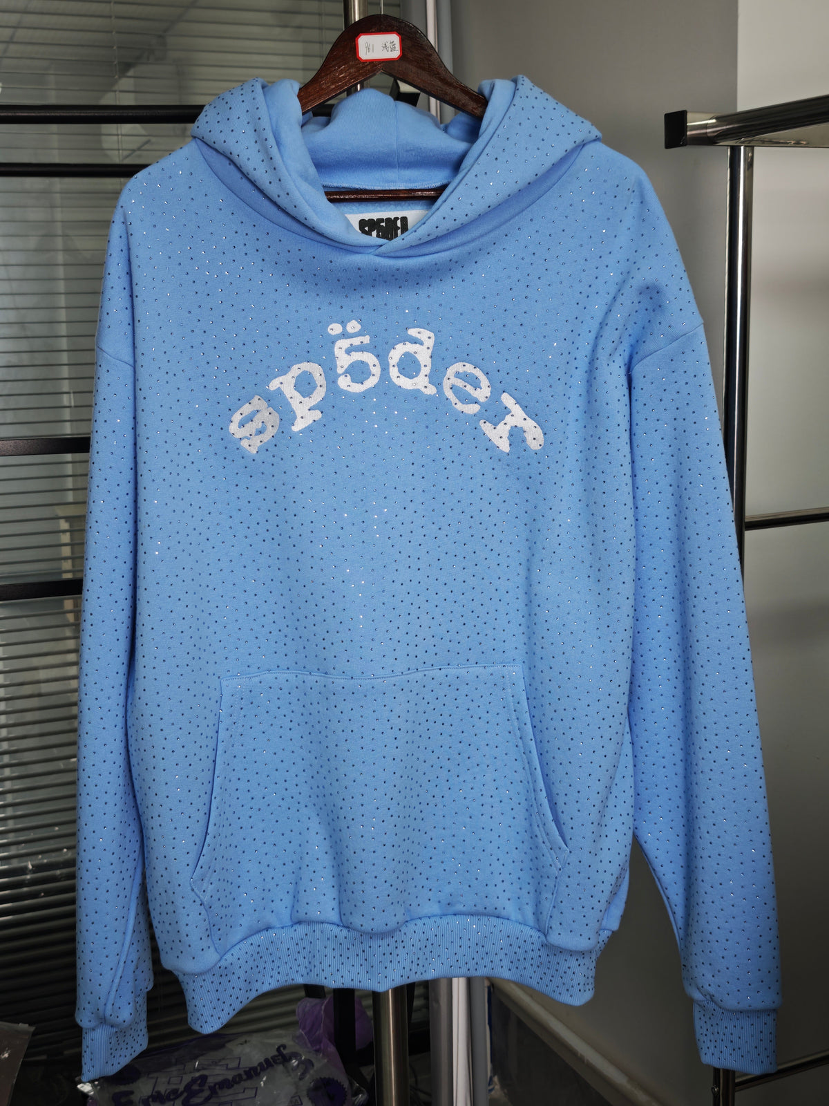 Sp5der Rhinestone Logo Hoodie (Multiple Colors Available)