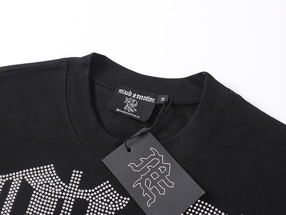 Mixed Emotion Rhinestone Diver Tee Y2K Hip Hop T-Shirt