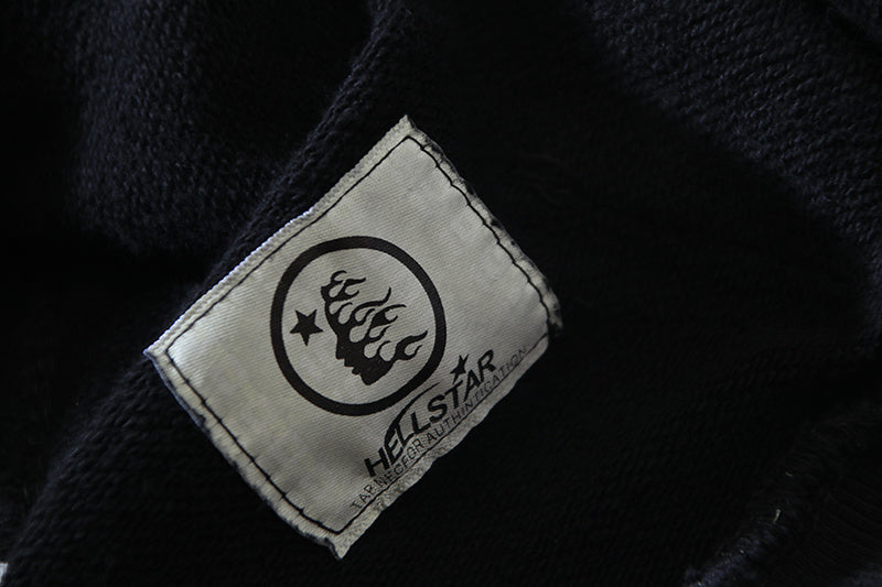 Hellstar Uniform Hoodie Black HSR062 Vintage Washed Fleece Sweatshirt