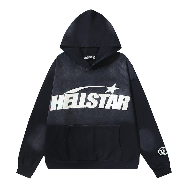 Hellstar Uniform Hoodie Black HSR062 Vintage Washed Fleece Sweatshirt