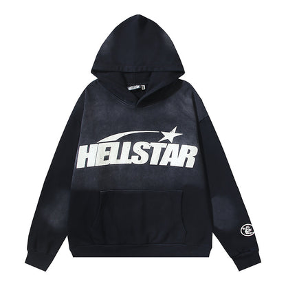 Hellstar Uniform Hoodie Black HSR062 Vintage Washed Fleece Sweatshirt