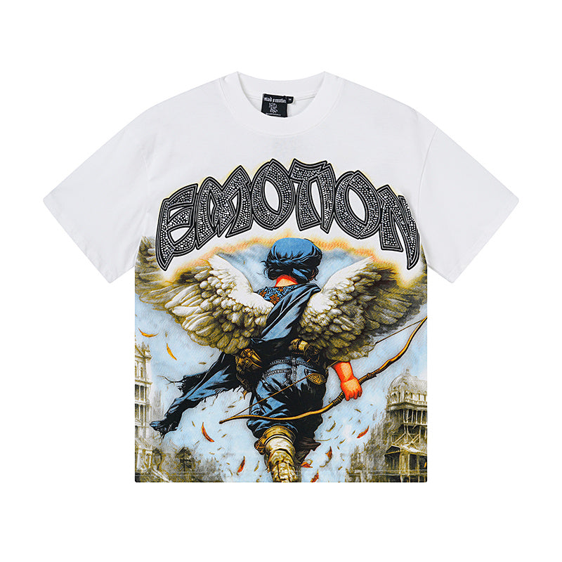 Mixed Emotion 'Arch Angel' Rhinestone Tee - White